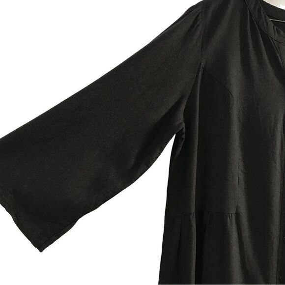 City Chic Linen Safari Button Down Top Blouse - Picture 8 of 12